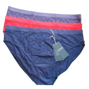 Lauren Ralph Lauren Women's 3-Pack Logo Mesh Bikini Panty Underwear, Multi, XL